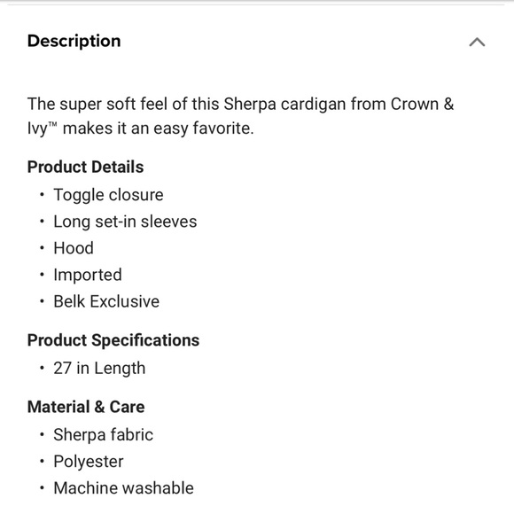 BELK Crown & Ivy Hooded Sherpa Cardigan in White - Picture 8 of 8